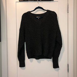 Madewell Black Knitted V-Neck Sweater